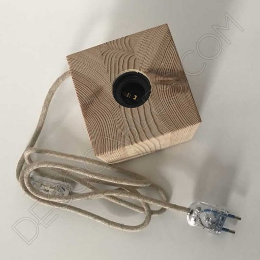 Lámpara de sobremesa cuadrada de madera