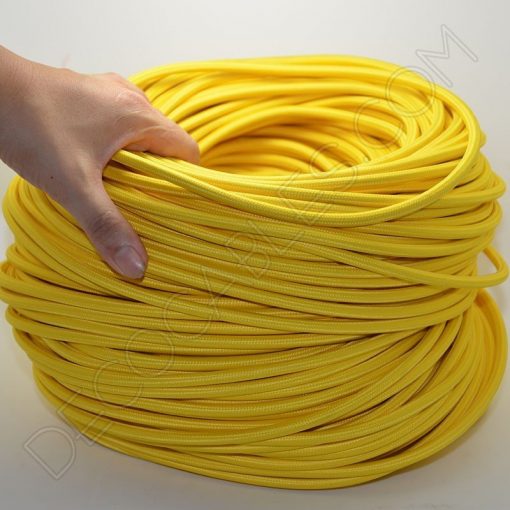 Cable eléctrico de tela amarillo
