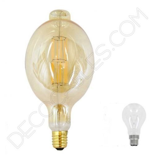 Bombilla filamento Led Gigante Ovalada Regulable 3 Bombilla filamento Led Gigante modelo Globo con Punta