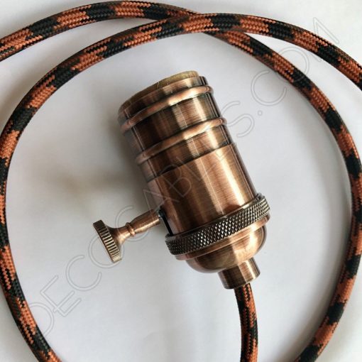 Cable textil eléctrico (Vintage negro y cobre) 6