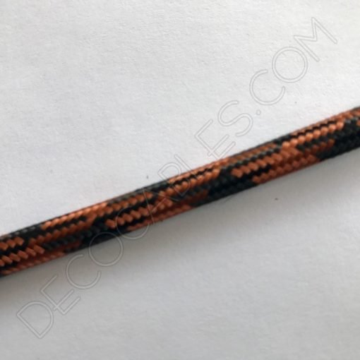 Cable eléctrico de tela negro y naranja