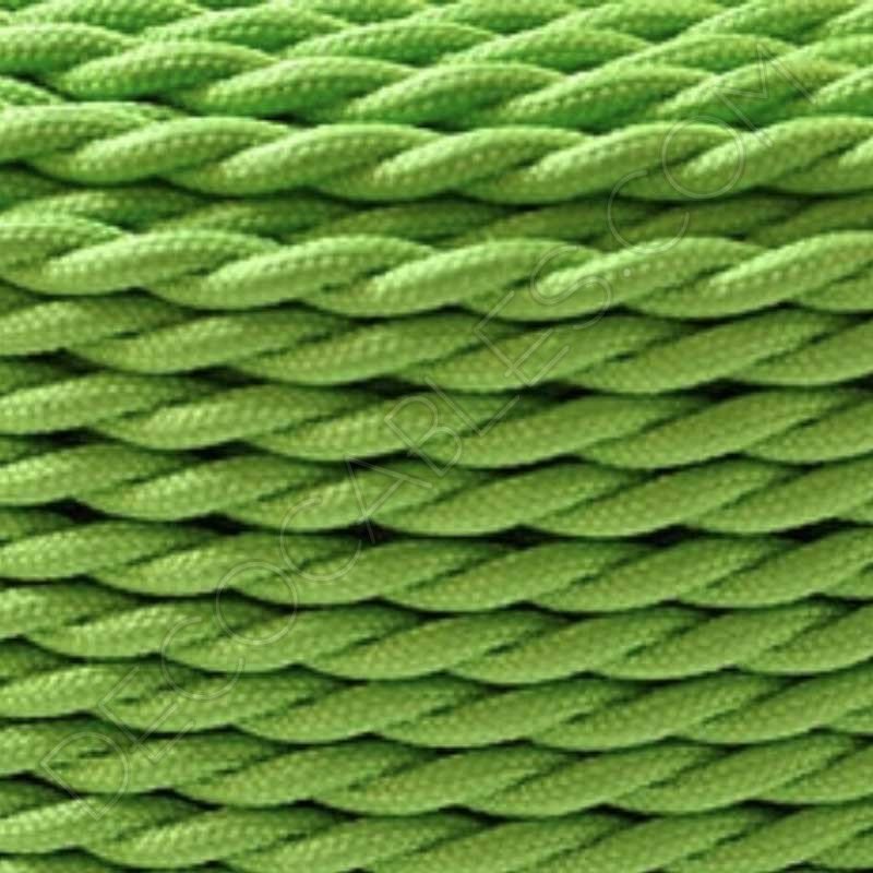 Cable eléctrico trenzado de seda verde lima Cable eléctrico trenzado de seda verde lima