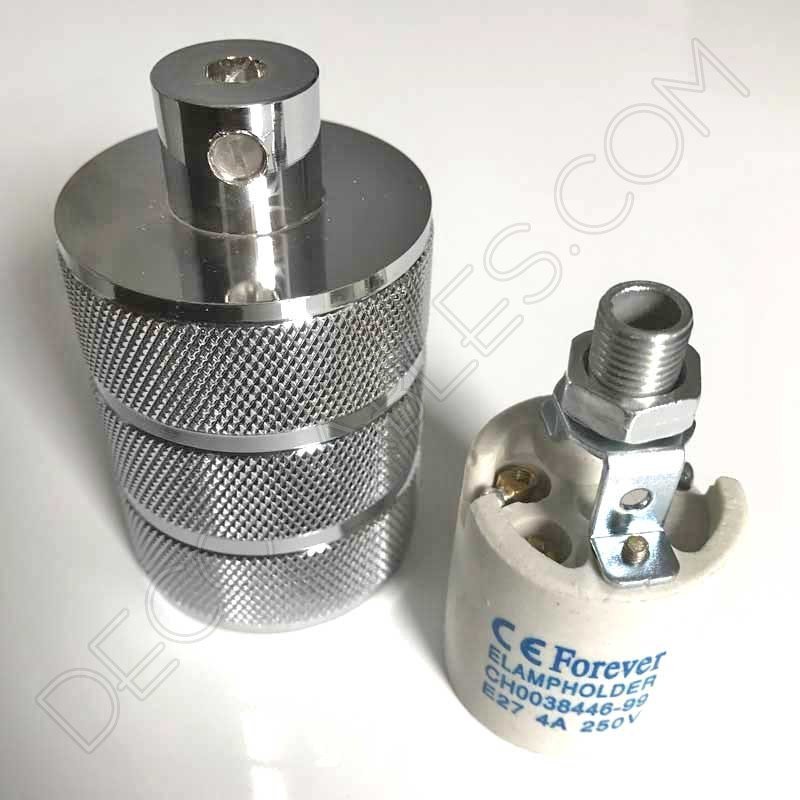 Portalámparas metálico Serie Lujo Cromo Portalámparas metálico Serie Lujo Cromo