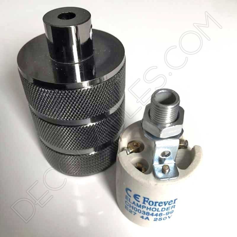 Portalámparas metálico Serie Lujo negro perla Portalámparas metálico Serie Lujo negro perla