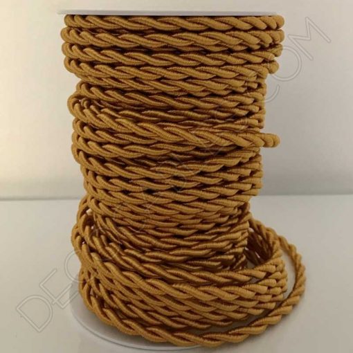 Cable trenzado de seda (ocre) 2 Cable eléctrico trenzado de seda color ocre