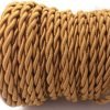 Cable trenzado de seda (ocre) 3 Cable eléctrico trenzado de seda color ocre