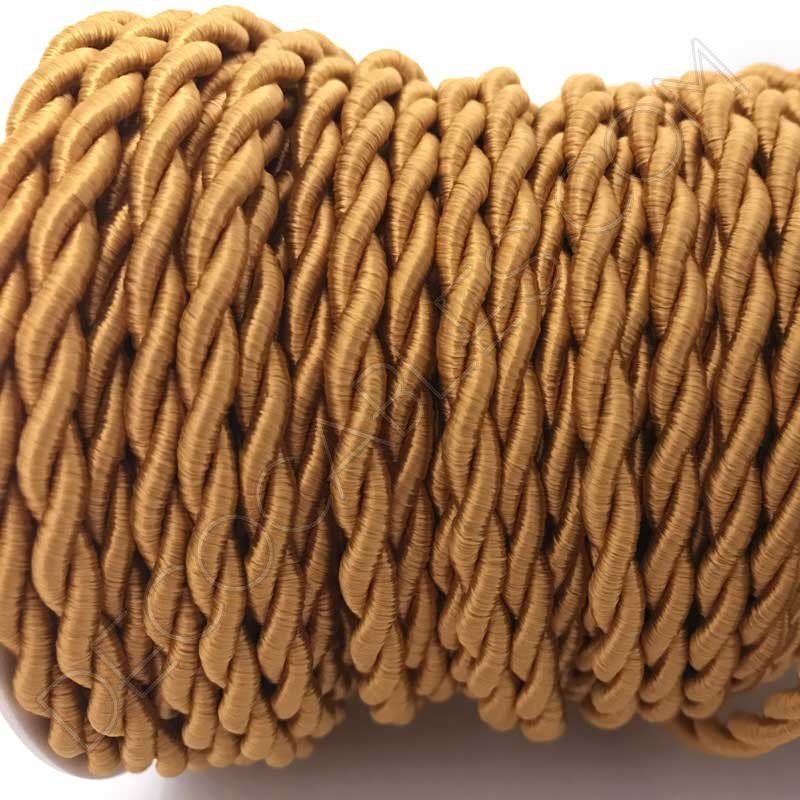 Cable eléctrico trenzado de seda color ocre Cable eléctrico trenzado de seda color ocre