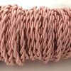 Cable trenzado de seda (rosa) 4 Cable eléctrico trenzado de seda color rosa