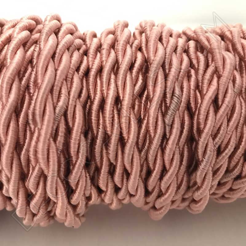 Cable eléctrico trenzado de seda color rosa Cable eléctrico trenzado de seda color rosa