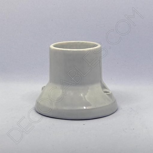 Portalámparas cerámico blanco base zócalo