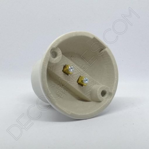 Portalámparas cerámico blanco base zócalo