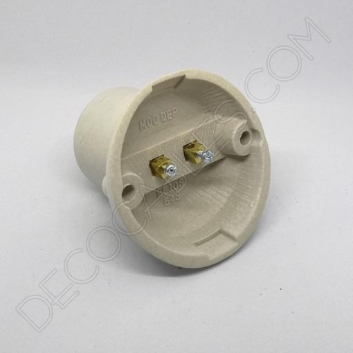 Portalámparas cerámico blanco inclinado zócalo