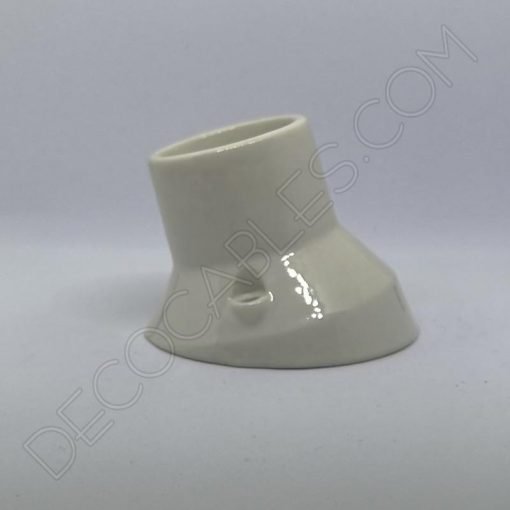 Portalámparas cerámico blanco inclinado zócalo