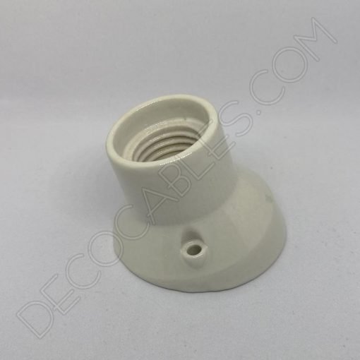 Portalámparas cerámico blanco inclinado zócalo