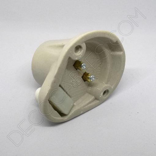 Portalámparas cerámico blanco inclinado zócalo con interruptor