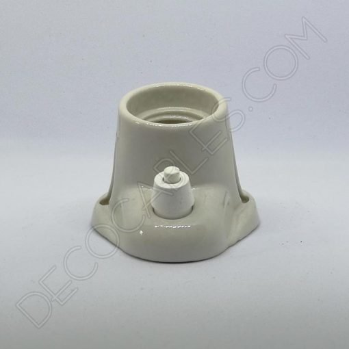 Portalámparas cerámico blanco inclinado zócalo con interruptor