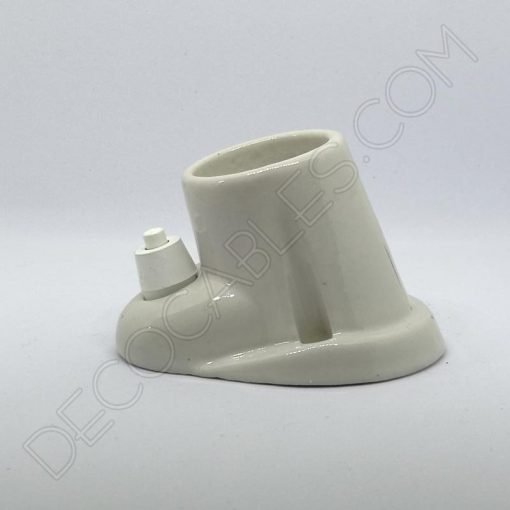 Portalámparas cerámico blanco inclinado zócalo con interruptor