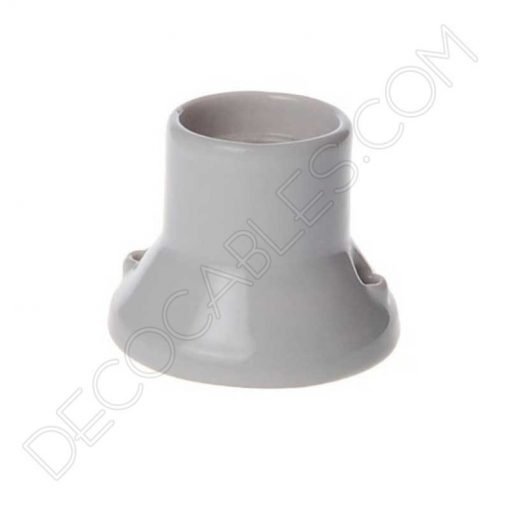 Portalámparas zócalo blanco curvo de porcelana