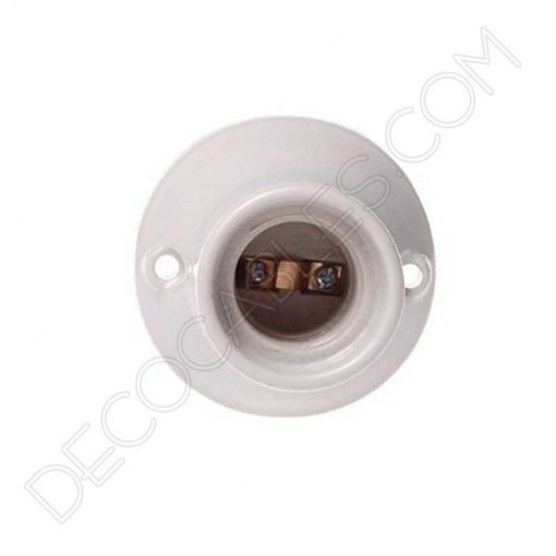 Portalámparas zócalo blanco curvo de porcelana