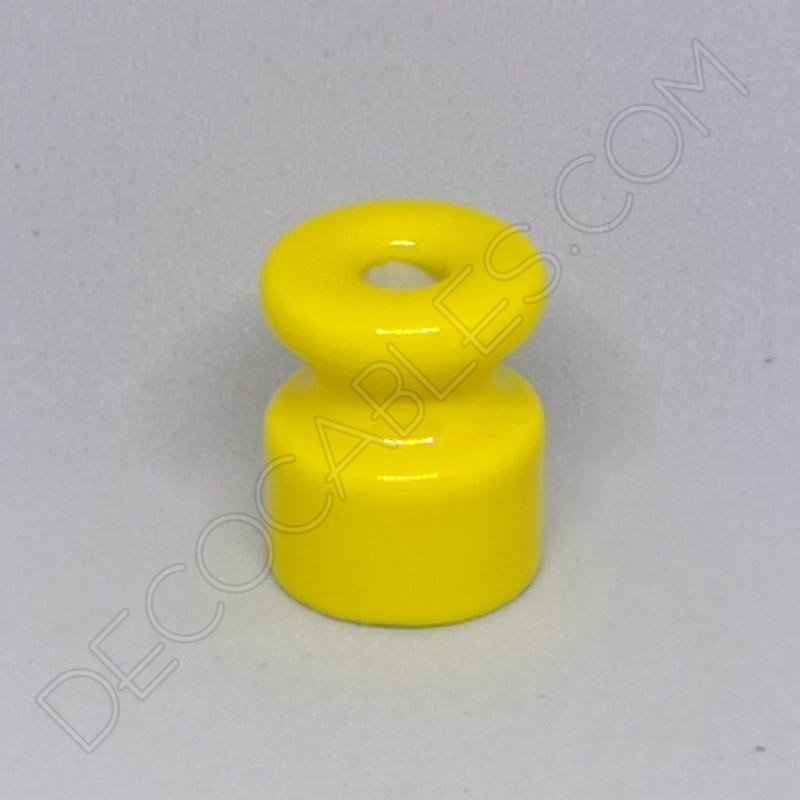 Aislador de porcelana para cable eléctrico trenzado amarillo Aislador de porcelana para cable eléctrico trenzado amarillo