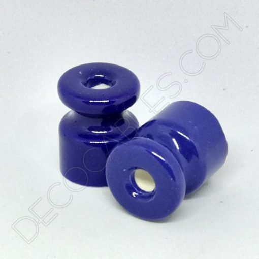 Aisladores de porcelana de colores para cable trenzado 15 Aislador de porcelana para cable eléctrico trenzado azul