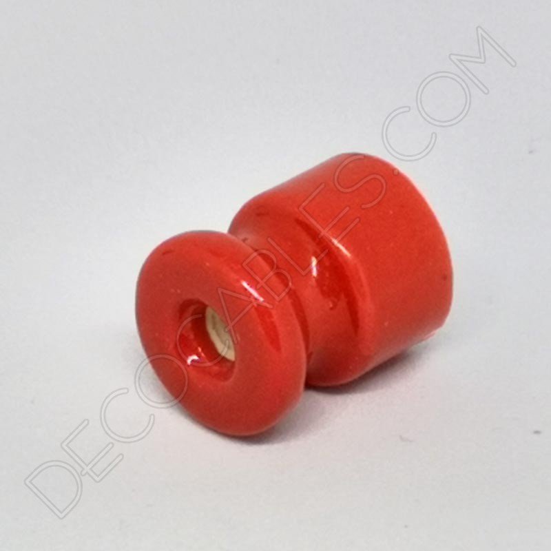 Aislador de porcelana para cable eléctrico trenzado rojo Aislador de porcelana para cable eléctrico trenzado rojo