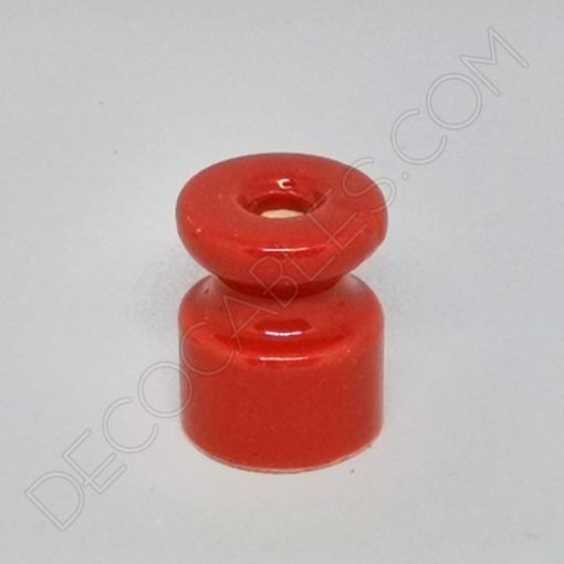 Aisladores de porcelana de colores para cable trenzado 6 Aislador de porcelana para cable eléctrico trenzado rojo