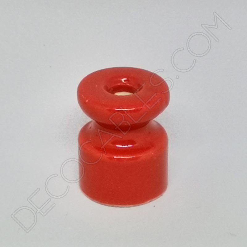 Aislador de porcelana para cable eléctrico trenzado rojo Aislador de porcelana para cable eléctrico trenzado rojo