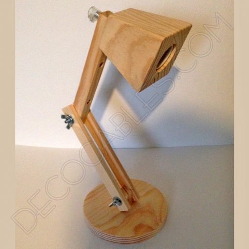 Flexo de escritorio de madera articulado