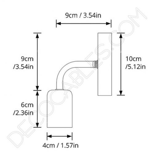 Lámpara aplique de pared en metal y madera
