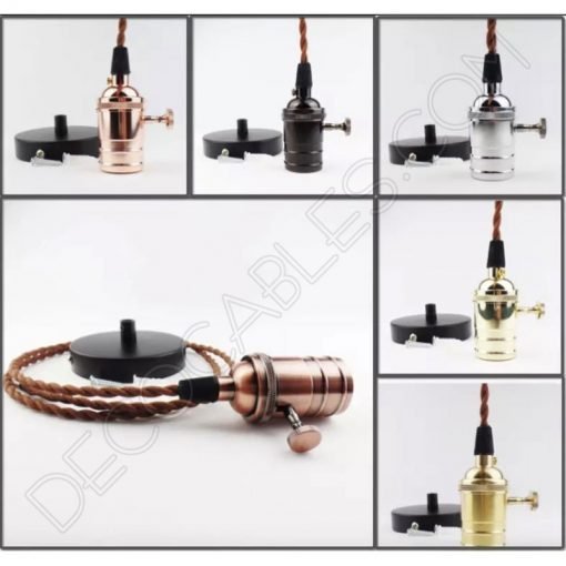 Lámpara colgante con portalámpara de perilla