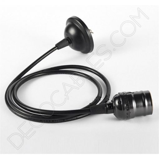 Lámpara Colgante Retro con portalámparas de latón 2 Lámpara colgante Retro de latón color negro perla