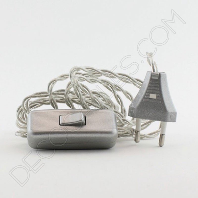 Pack clavija e interruptor para lámparas transparente Pack clavija e interruptor para lámparas transparente