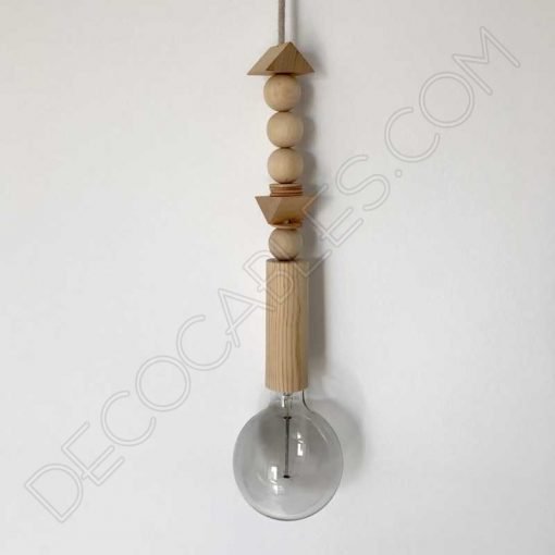 Bola de madera para cables y lámparas colgantes 4 Piezas de madera para cables