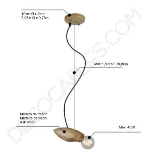 Lámpara Colgante de Madera modelo Abeja 5 Lámpara colgante de madera modelo abeja