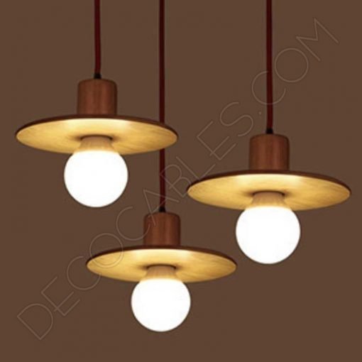 Lámpara Regleta de Madera modelo Sombrero 2 Lámpara colgante de madera modelo sombrero