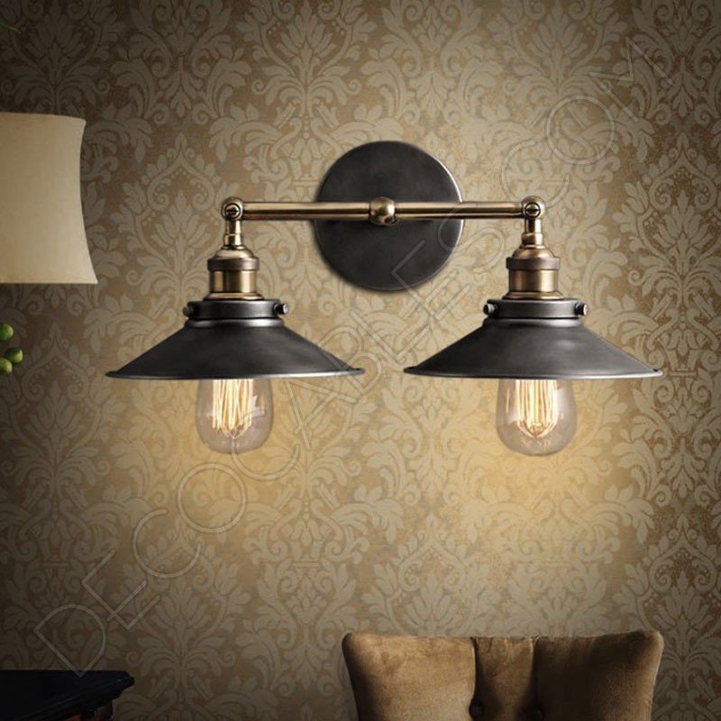 Lámpara Aplique de pared dos brazos vintage Lámpara Aplique de pared dos brazos vintage