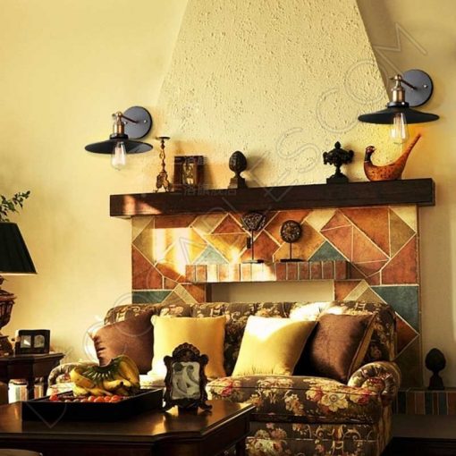 Lámpara Aplique de pared Vintage un brazo con plato 10 Lámpara aplique de pared vintage