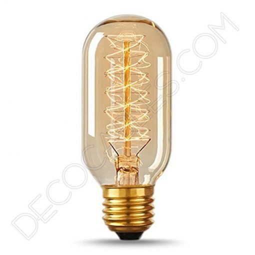 Bombilla Edison tubular corta rayada