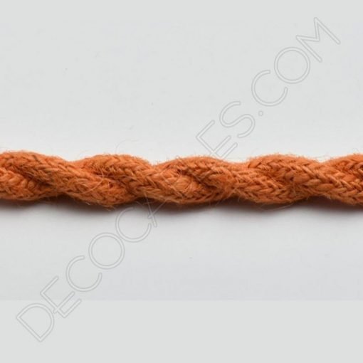 Cable eléctrico trenzado de cuerda de cáñamo naranja