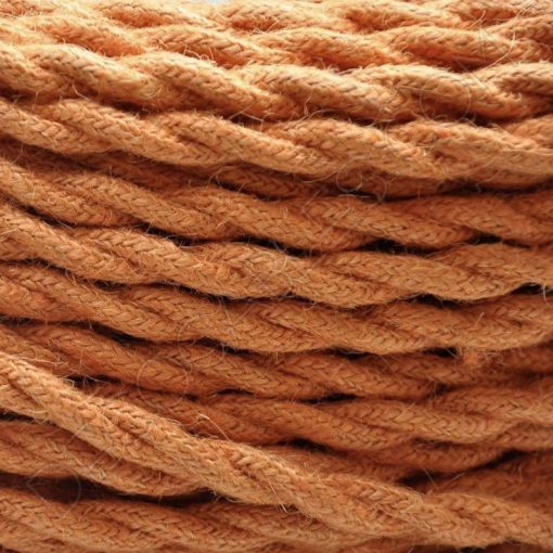 Cable eléctrico trenzado de cuerda de cáñamo naranja