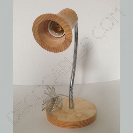 Flexo de escritorio de madera brazo articulado cromado