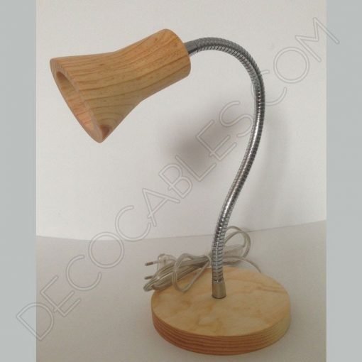 Flexo de escritorio de madera brazo articulado cromado