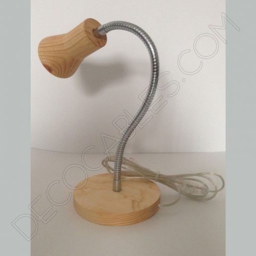 Flexo de escritorio de madera brazo articulado cromado