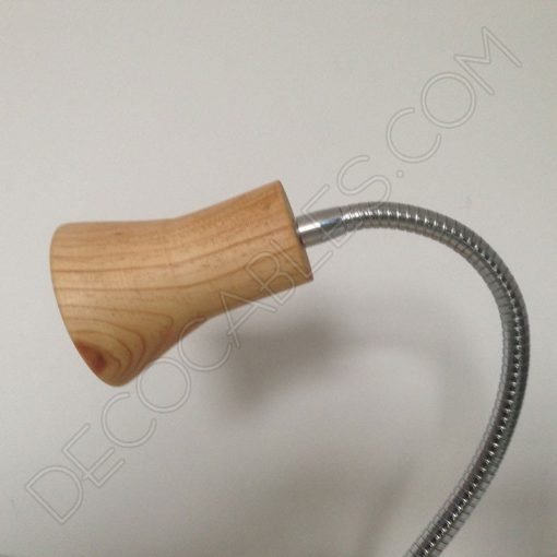 Flexo de escritorio de madera brazo articulado cromado