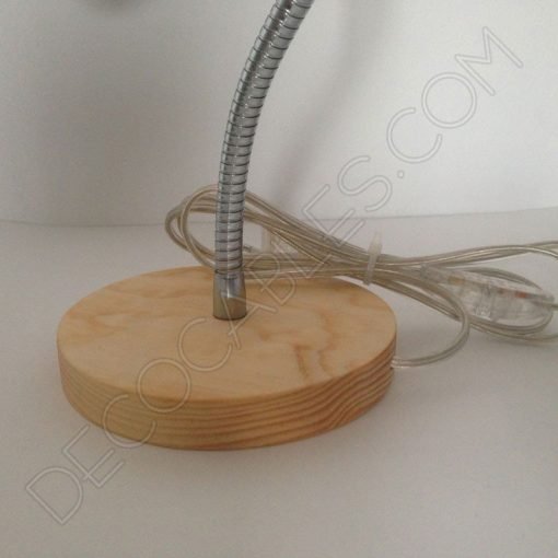 Flexo de escritorio de madera brazo articulado cromado