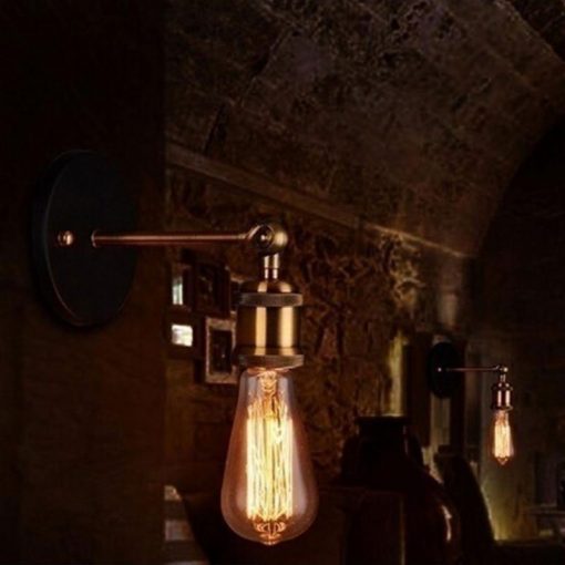 Lámpara Aplique de pared Vintage un brazo 8 Lámpara Aplique de pared un brazo Vintage
