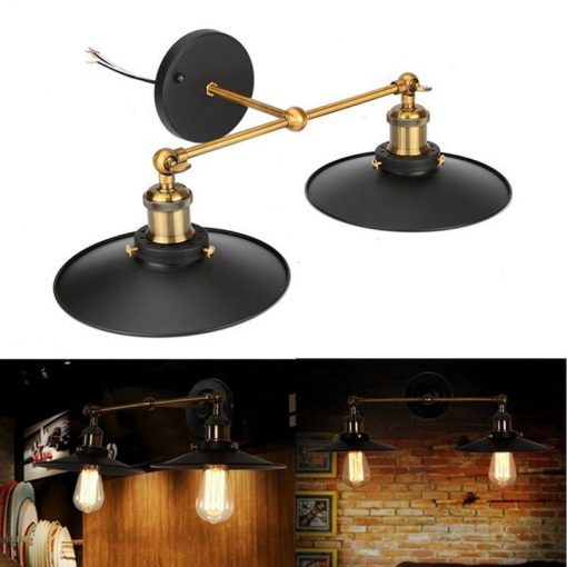 Lámpara Aplique de pared Vintage dos brazos con plato 7 Lámpara Aplique de pared dos brazos vintage