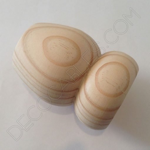 Cubre portalámparas madera doble bola 2 Portalámparas de madera doble bola