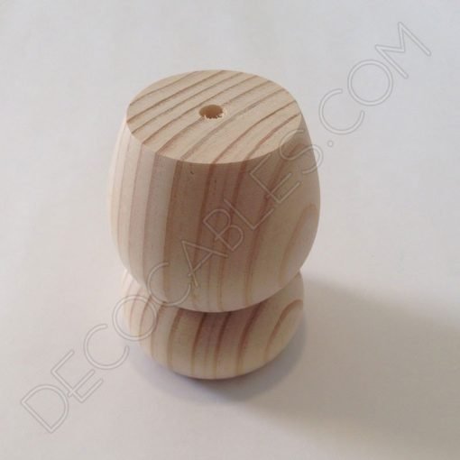 Portalámparas de madera doble bola